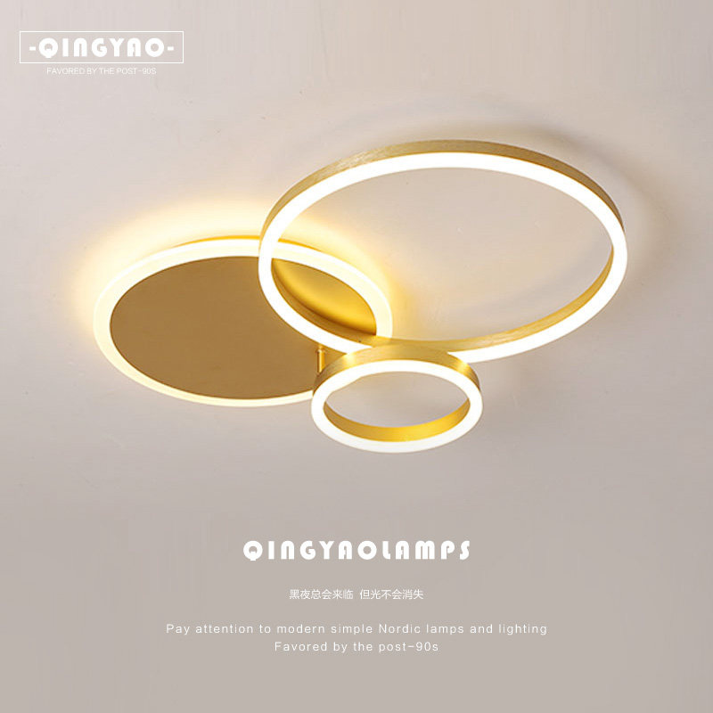 Modern minimalist bedroom lamp small living room idea Nordic personality light lavish room Book room with gold LED suction top lamp