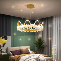 Chandelier bedroom lamp warm light luxury crystal crown creative childrens room lamp modern dining room lamp decorative Net Red