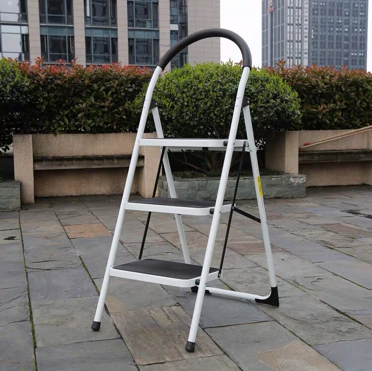 Herringbone folding iron ladder home thickened dual-use portable wide pedal climbing non-slip small stair stool car wash