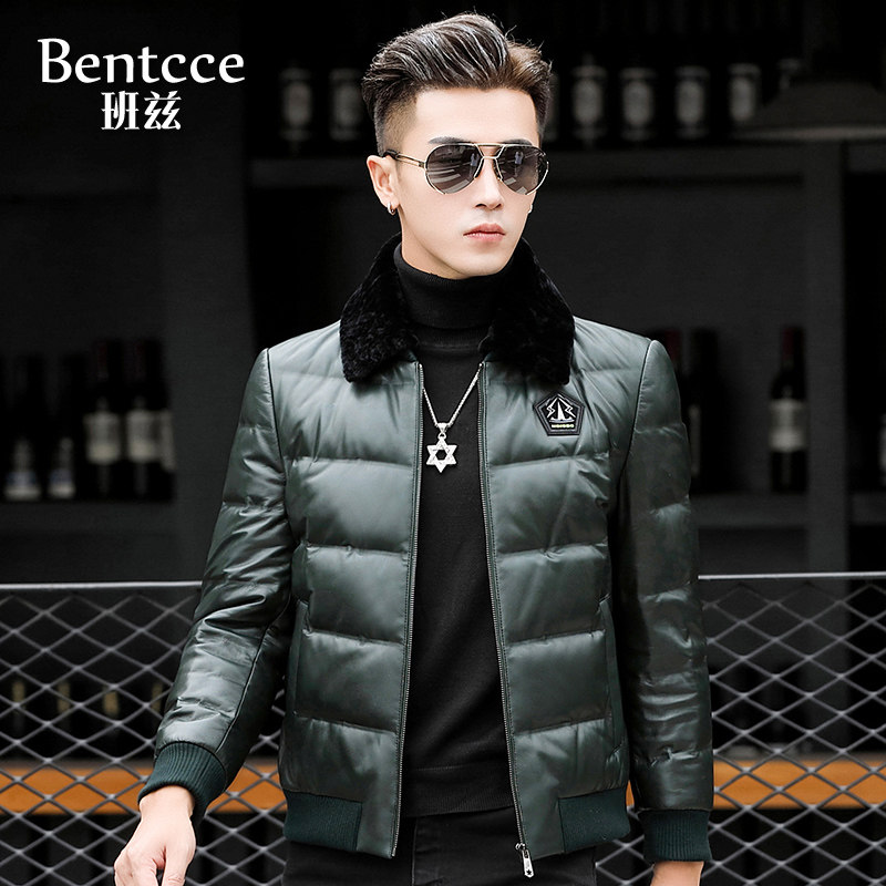 Haining fur coat men 2022 winter tide sheep leather jacket thin down jacket youth coat