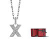 Pendant, red gift box, pack, 925 sample silver, diamond encrusted