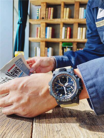 Молодежные повседневные многофункциональные часы-будильник, спортивные электронные часы для мужчин, взрослых, студентов, модные механические светящиеся водонепроницаемые часы