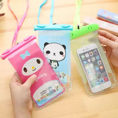 Creative cartoon touch mobile phone waterproof bag large screen universal waterproof cover outdoor travel play water