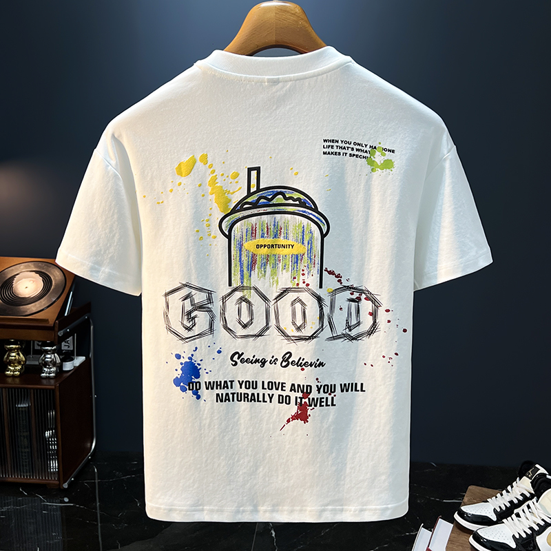 Good Printed Short-Sleeve T-Shirt for Men, 2025 Summer Thin and Cool Breathable T-Shirt, Trendy Brand Loose Half-Sleeve Top