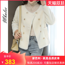 2021 new cashmere composite fur one female short fragrant wind granule Lamb hair young fur coat