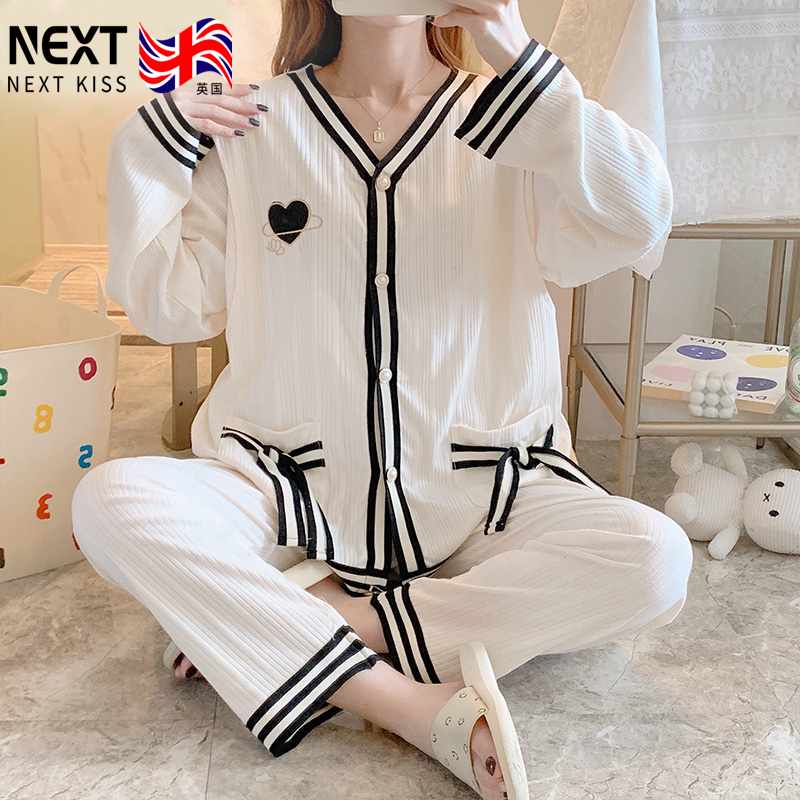 Next Kiss in the UK after spring and autumn pure cotton 3 summer thin pregnant women lactation suit