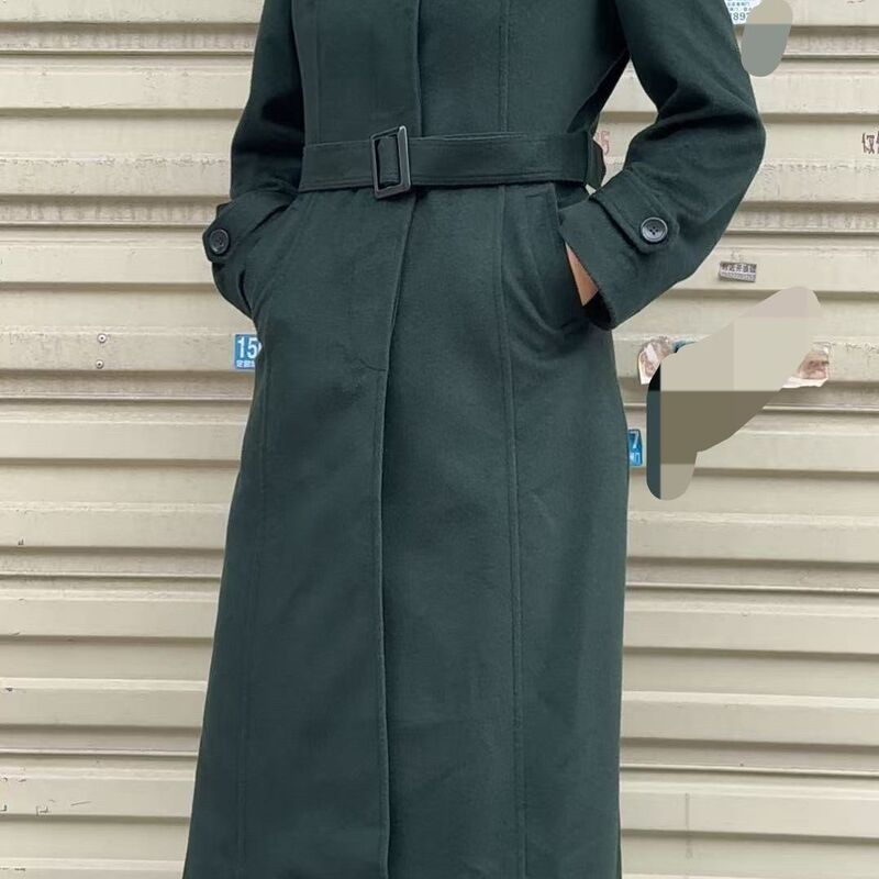 Brand New Genuine Women's Olive Green Cashmere Coat