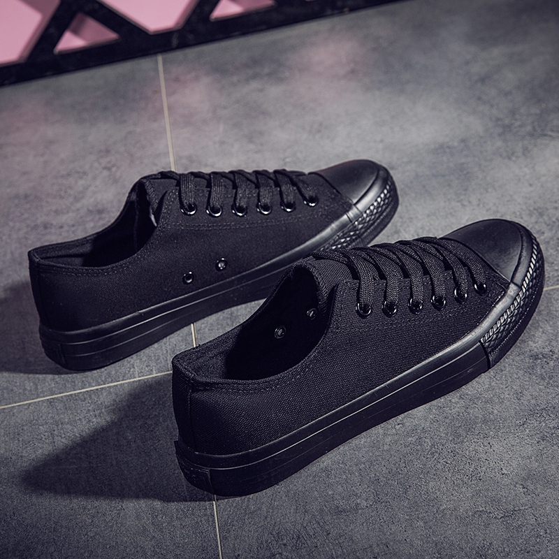 Men's Shoes, Men's Black Casual Work Shoes, Pure Black Canvas Shoes, Old Beijing Cloth Shoes