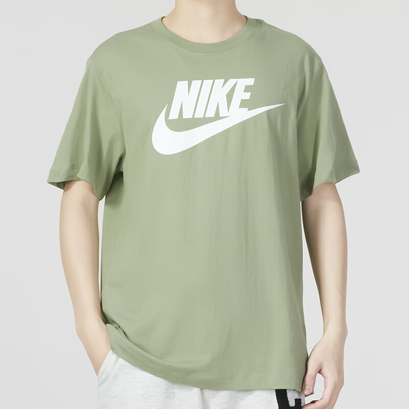 Nike Nike Short-Sleeved Men's Authentic Summer Men's Sports T-Shirt Casual Half-Sleeved Green Cotton T-Shirt Ar5005