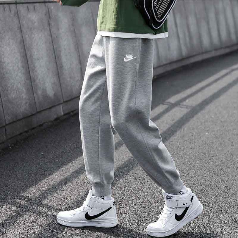 NIKE Nike Men Pants 2022 Summer New Breathable Pants Grey Sports Pants Casual thick cotton pants Long pants BV2714