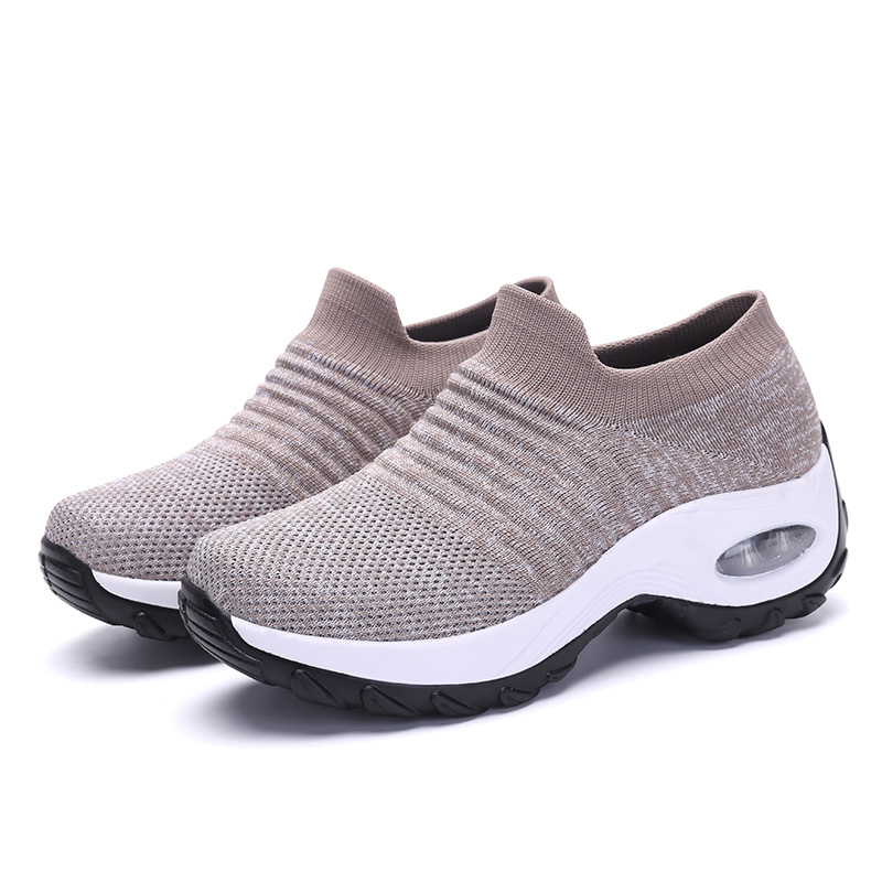 1839 Khaki Socksautumn Women's Shoes Walking shoes female walking shoes Small size   33   34 code Mom shoes Middle aged and elderly Rocking shoes female