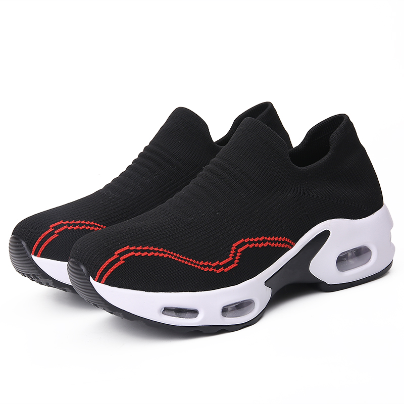 2099 Black And Red Shoesautumn Women's Shoes Walking shoes female walking shoes Small size   33   34 code Mom shoes Middle aged and elderly Rocking shoes female