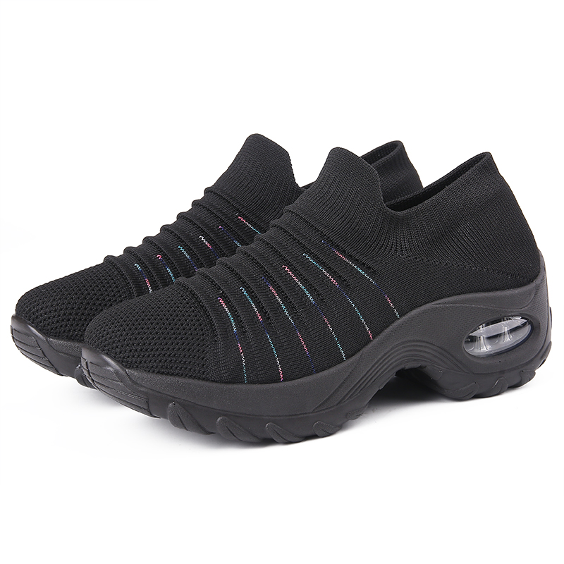 2089 Black Color Socks And Shoesautumn Women's Shoes Walking shoes female walking shoes Small size   33   34 code Mom shoes Middle aged and elderly Rocking shoes female