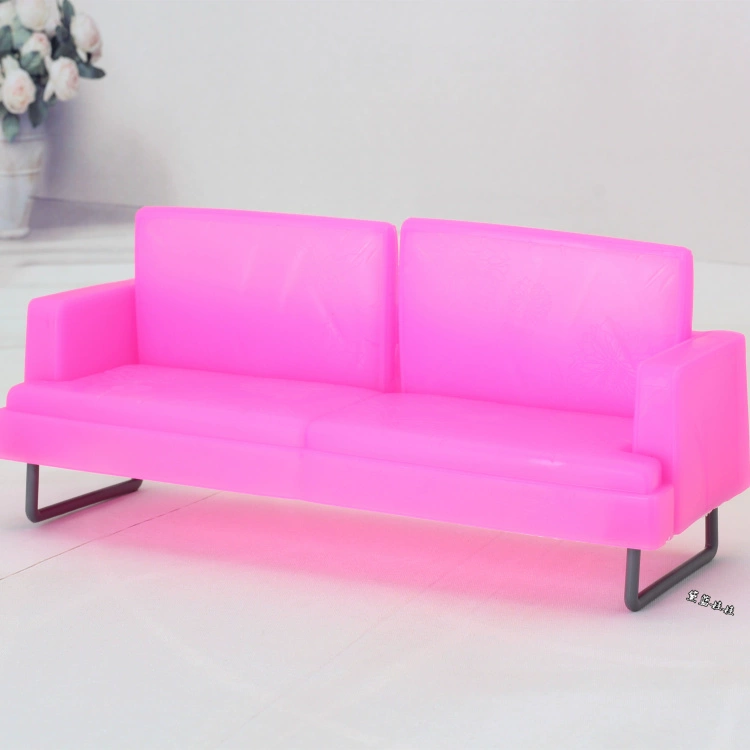 Dailan Barbie đồ nội thất phụ kiện đồ chơi ghế sofa màu hồng sang trọng - Búp bê / Phụ kiện