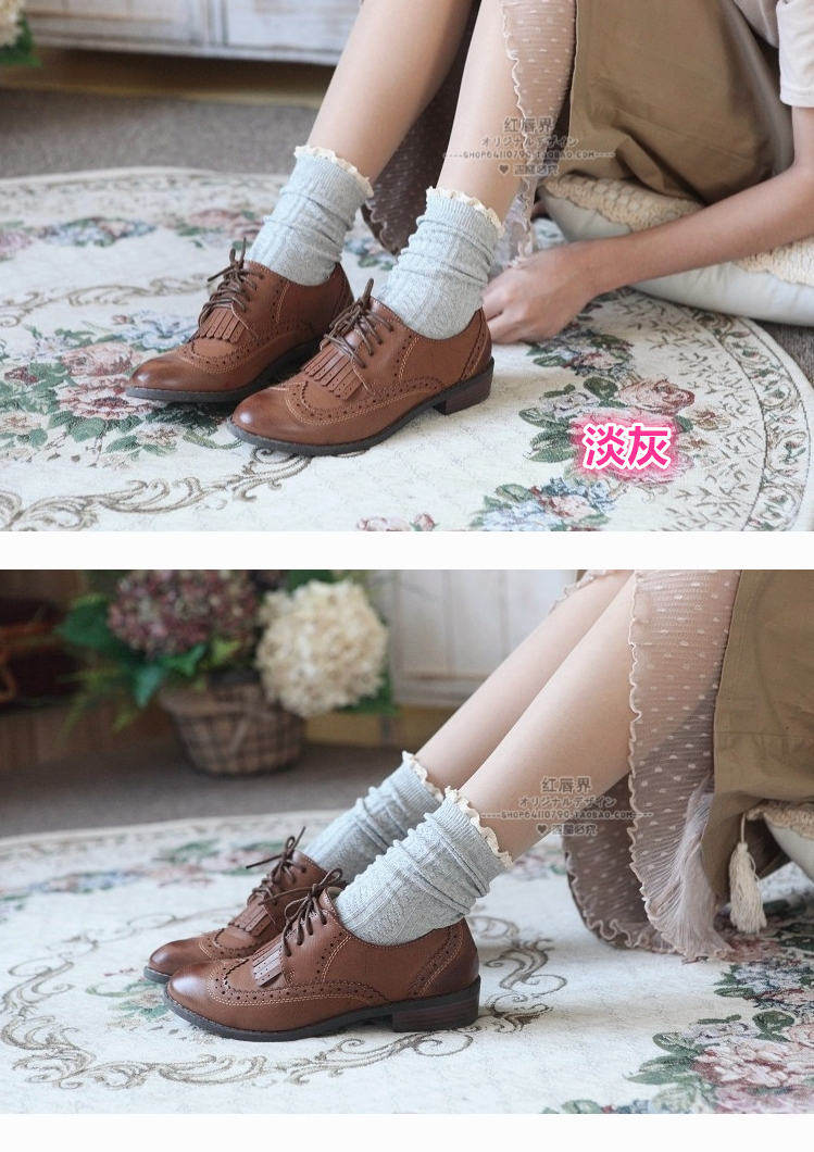 Mùa xuân và mùa thu Mới Sen ren retro vớ mùa xuân người phụ nữ ngọt ngào vớ ren đại học gió cotton sinh viên các loại quần tất