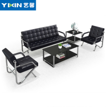 Office sofa simple reception business three-person sofa small apartment office sofa coffee table combination reception area