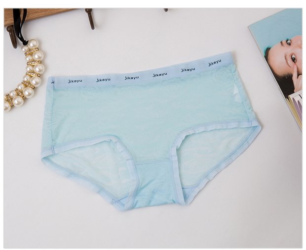 Không có dấu vết của phụ nữ đồ lót kích thước lớn Băng lụa siêu mỏng eo trong suốt lưới thoáng khí và nhanh khô 裆 quần lót nữ cotton thun lạnh cao cấp