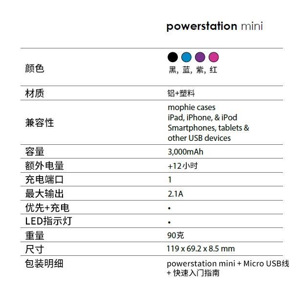 Mophie slim mini mini apple điện thoại di động 3000 mAh sạc di động - Ngân hàng điện thoại di động sac du phong mini