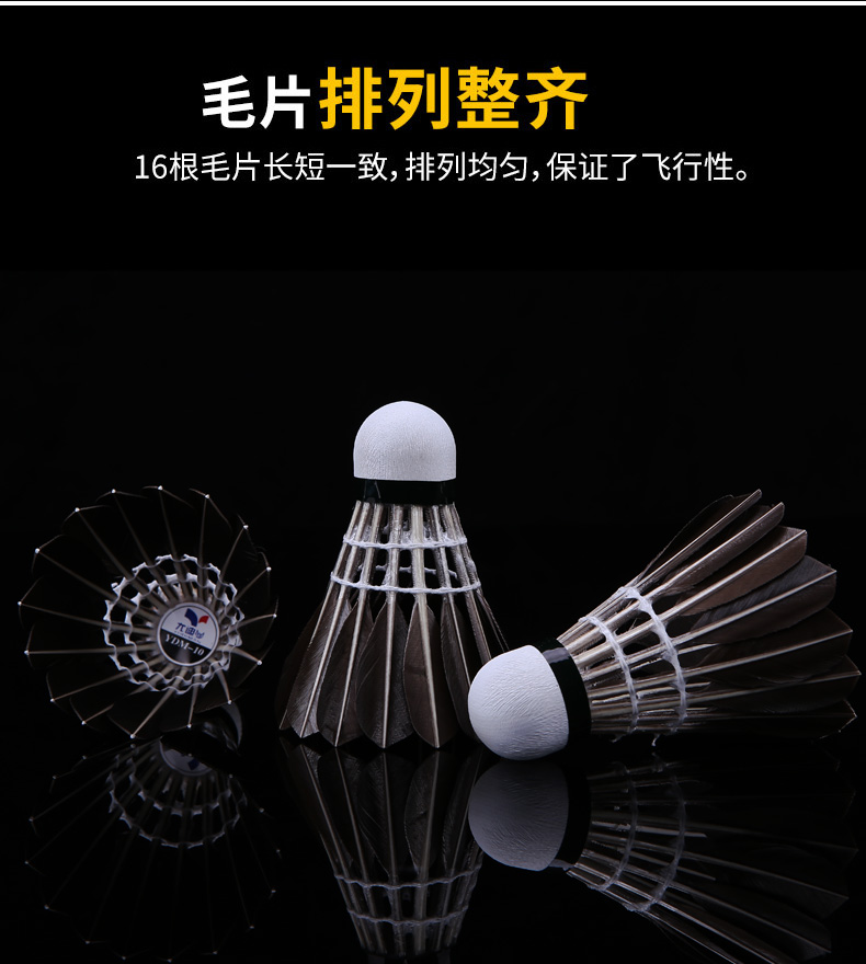 Bóng lông ngỗng cầu lông chính hãng 12 gói không có sức đề kháng kém để chiến đấu với Wang huấn luyện lông ngỗng lông đen bóng kháng ymq cước vợt cầu lông