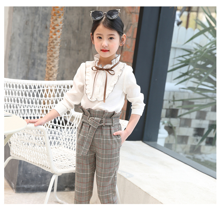 Bộ đồ mùa thu cho bé gái 2018 phiên bản mới của Hàn Quốc 5 áo trẻ em nước ngoài hai mảnh mùa xuân và mùa thu 9 cho bé gái Quần áo 12 tuổi bộ đồ cho bé 