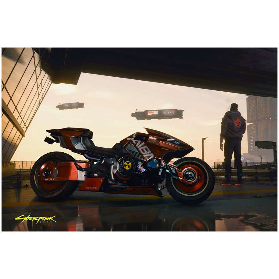 Постер игры Cyberpunk 2077, периферийное спортивное авто, металлический стиль, настенное стикер-комната, общежитие, спальня, декоративная картина
