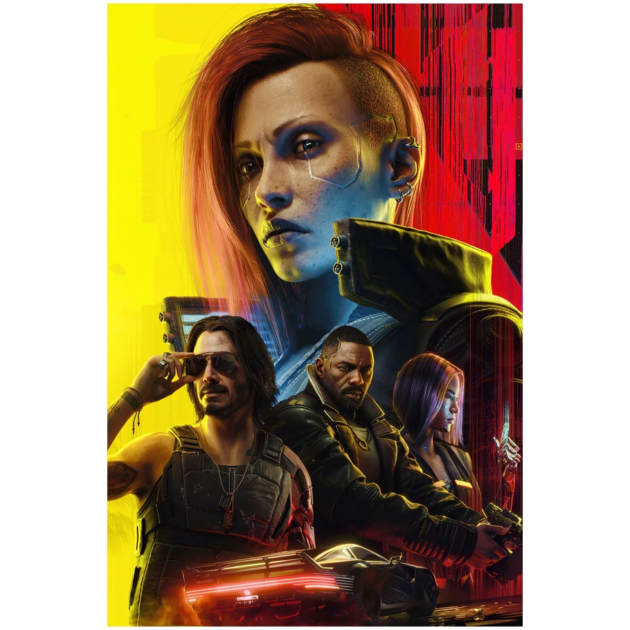 Постер игры Cyberpunk 2077, периферийное спортивное авто, металлический стиль, настенное стикер-комната, общежитие, спальня, декоративная картина