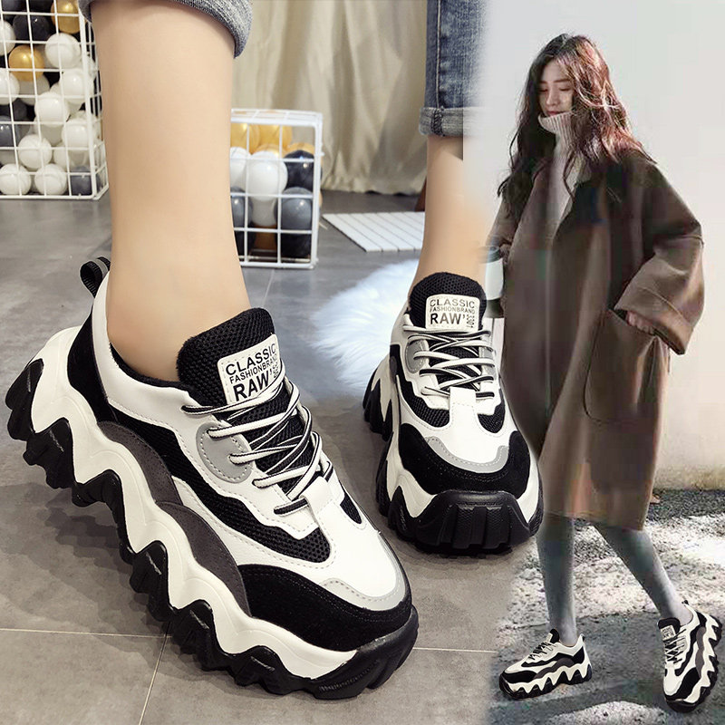 老爹鞋女ins潮运动鞋2019新款休闲百搭跑步鞋拼色欧洲站加绒棉鞋