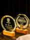 Creative Solid Wood Luminous Crystal Trophy Annual Meeting Employee Celebration Retirement Commemoration Recognition Metal Wheat Ear Distributor Award
