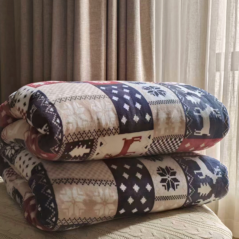 American-Style Blanket, Three-Layer Flannel Blanket, Thickened Warm Coral Fleece Blanket, Quilt Core, Winter Double Blanket, Winter Quilt