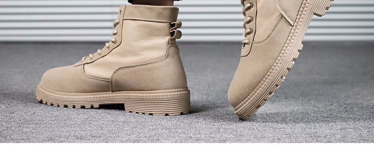 Xu hướng mùa thu ngắn bốt da nubuck da nam phiên bản Hàn Quốc của gió Anh hoang dã retro cao cổ Martin ủng tuyết - Giày ống giày bảo hộ nam