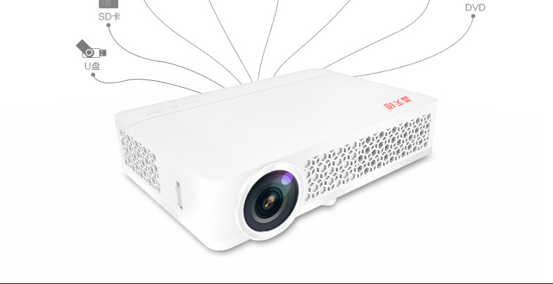 Thunder Cannon DLP800Wifi Micro Projector HD Trang chủ Điện thoại Máy chiếu thông minh Văn phòng thông minh Không có TV màn hình