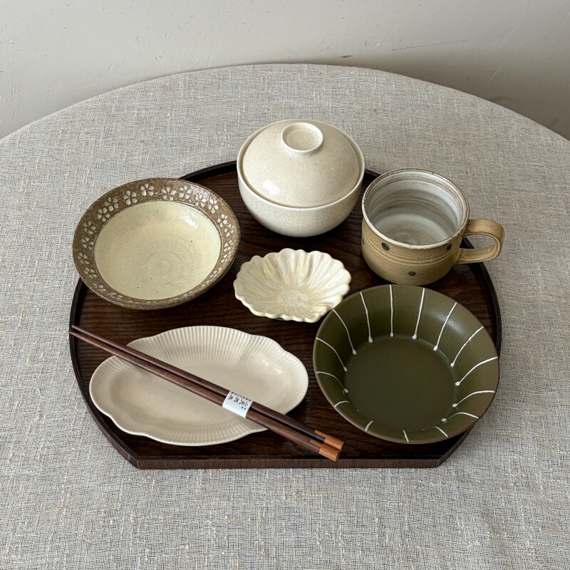 Zhangzhang's Store·【Gui Chun Ju】Coarse Pottery Single-Serving Tableware with Underglaze Color, Daily Gift Set for Home and Commercial Use Zhangzhang's Store·【Gui Chun Ju】Coarse Pottery Single-Serving Tableware with Underglaze Color, Daily Gift Set for Home and Commercial Use