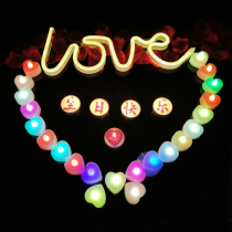 Electronic candle simulation heart-shaped fake candle romantic surprise happy birthday decoration creative LED light shaking sound