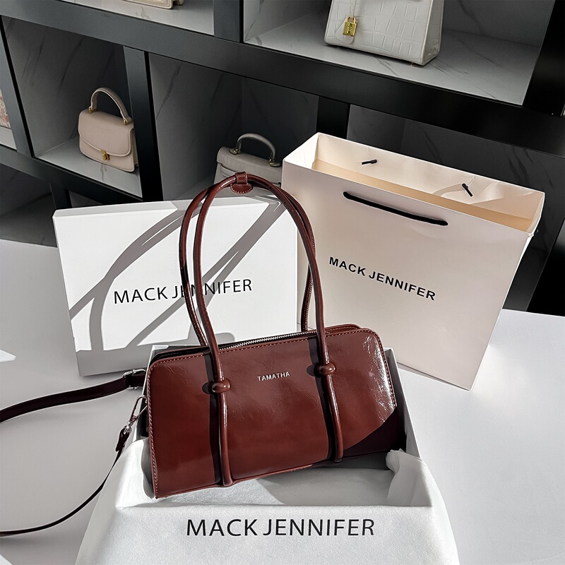 Mack Jennifer Fashion Retro Burgundy Bowling Bag for Women 2026 New Style Hand-Held Shoulder Crossbody Bag Mack Jennifer Fashion Retro Burgundy Bowling Bag for Women 2026 New Style Hand-Held Shoulder Crossbody Bag