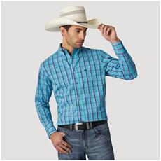 Рубашка мужская wrangler/威格男衬衫简约长袖方领格子透气薄款正品496708 Wrangler/496708