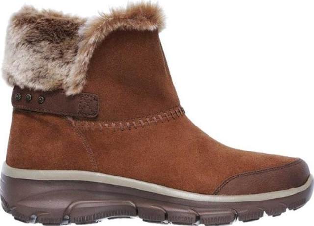 Skechers/Skechers women's boots cotton boots fur boots short boots winter suede leather US direct mail 822985