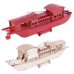 Wooden Assembly Boat Model, Nanhuzhong Boat Model Making Materials, DIY Handmade Boat Prop, Small Ornament, Boat Model