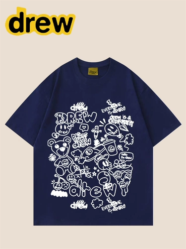 Футболка с коротким рукавом, хлопковая брендовая парная одежда для влюбленных, короткий рукав, свободный крой, в американском стиле