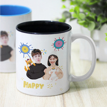 Couple gift mug custom photo logo ceramic inner color Cup printing text Cup customized personality trend
