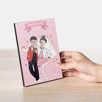 7 inch Ramina Wood printmaking wooden simple table table set-up cartoon children Baby small photo development custom-made