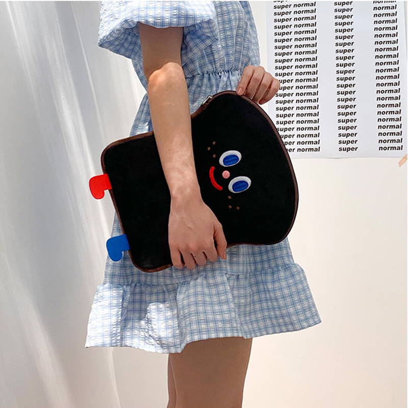 Toast ipad storage bag Japanese cute Korean bread coin purse net red large-capacity tablet clutch bag female