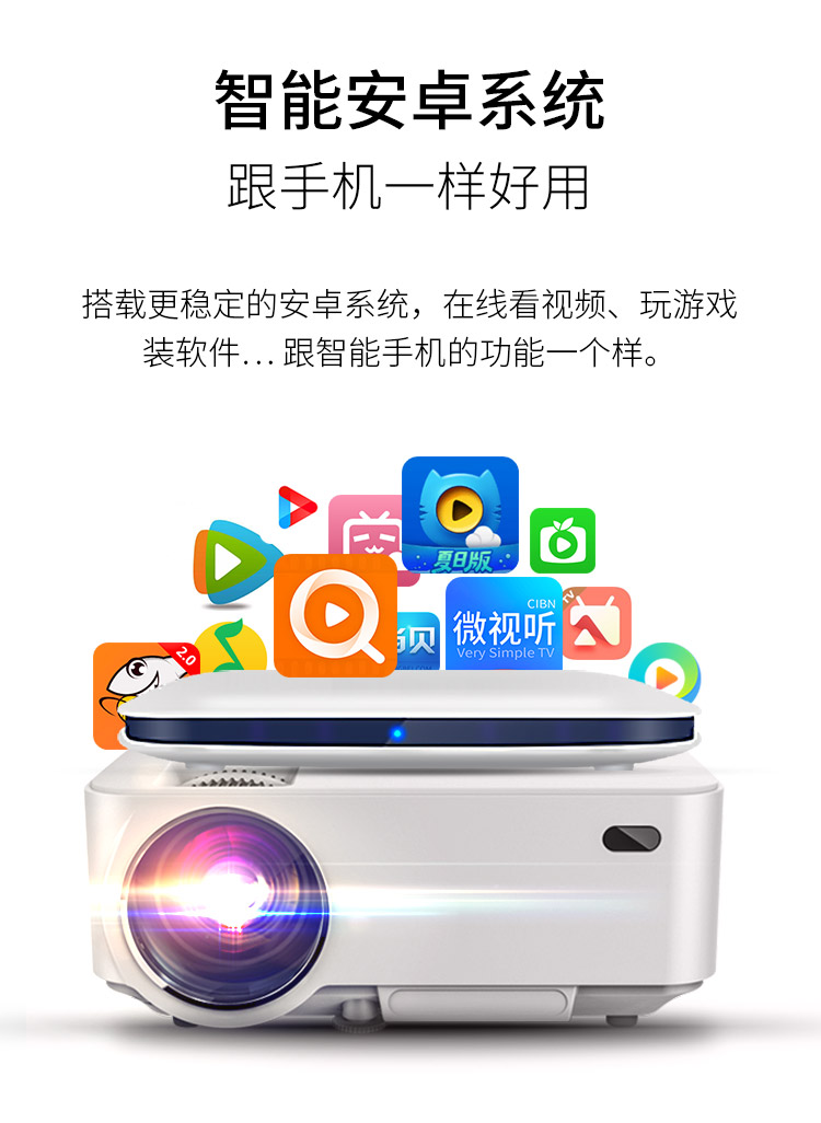 Ruishida M2 home micro Android máy chiếu điện thoại thông minh set-top box máy chiếu nhỏ ký túc xá rạp hát tại nhà - Máy chiếu