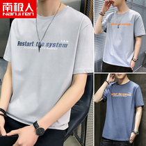 Antarctic mens short-sleeved t-shirt summer mens summer clothes tide brand trend t-shirt half-sleeved bottoming shirt male C