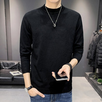 Antarctic winter mens long-sleeved T-shirt mens trend semi-turtleneck sweater base shirt line clothing autumn top clothing C