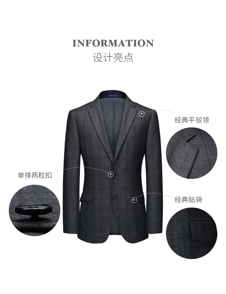 Suit phù hợp với nam len retro kẻ sọc gió Anh kinh doanh phía tây trang trí cơ thể màu xám chú rể váy cưới - Suit phù hợp bộ vest nam thời trang