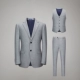 Комплект, штаны, жилет, 3 предмета, облегающий крой