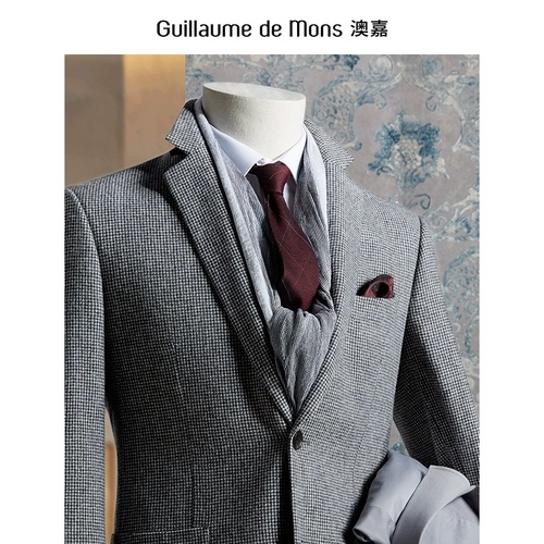 Импортный шерстяной комплект, пиджак классического кроя, костюм, изысканный стиль