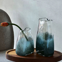 Nordic light luxury creative glass vase Modern simple home living room flower arrangement bottle ornaments Model room decorative flower