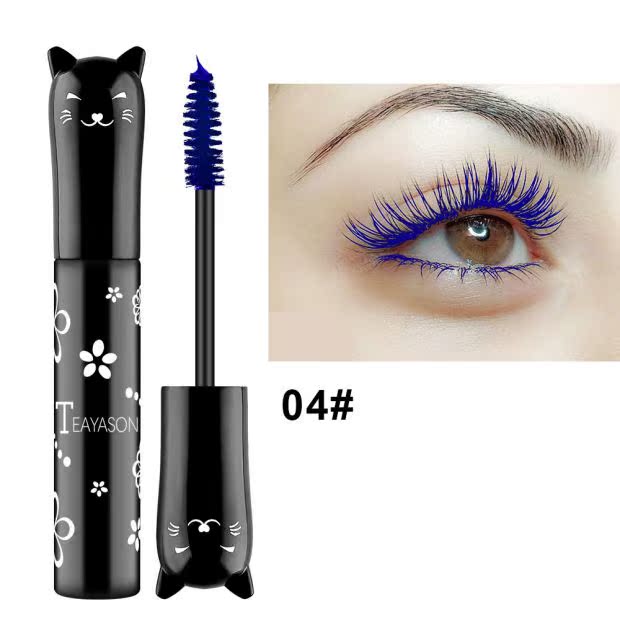 TEAYASON mascara màu không thấm nước siêu sợi dài mã hóa bột uốn trắng tím xanh cà phê nâu lắc cùng âm thanh - Kem Mascara / Revitalash mascara the face shop