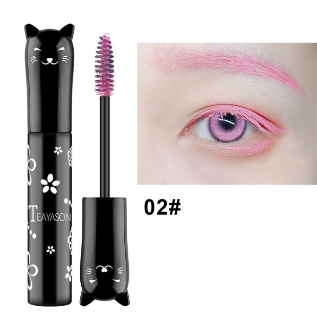 TEAYASON mascara màu không thấm nước siêu sợi dài mã hóa bột uốn trắng tím xanh cà phê nâu lắc cùng âm thanh - Kem Mascara / Revitalash mascara the face shop